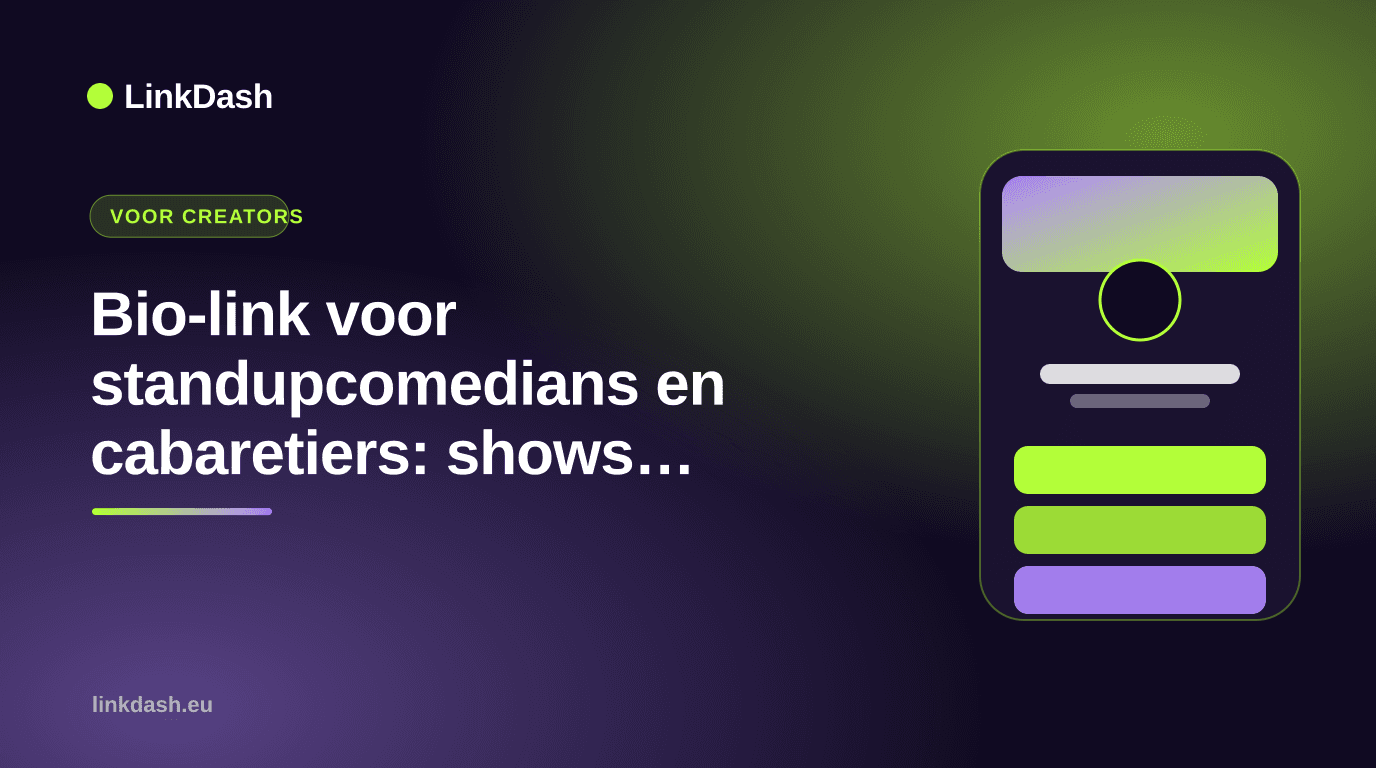 Lien bio pour humoristes et stand-uppers : spectacles, billets et merch au même endroit — Guide | LinkDash