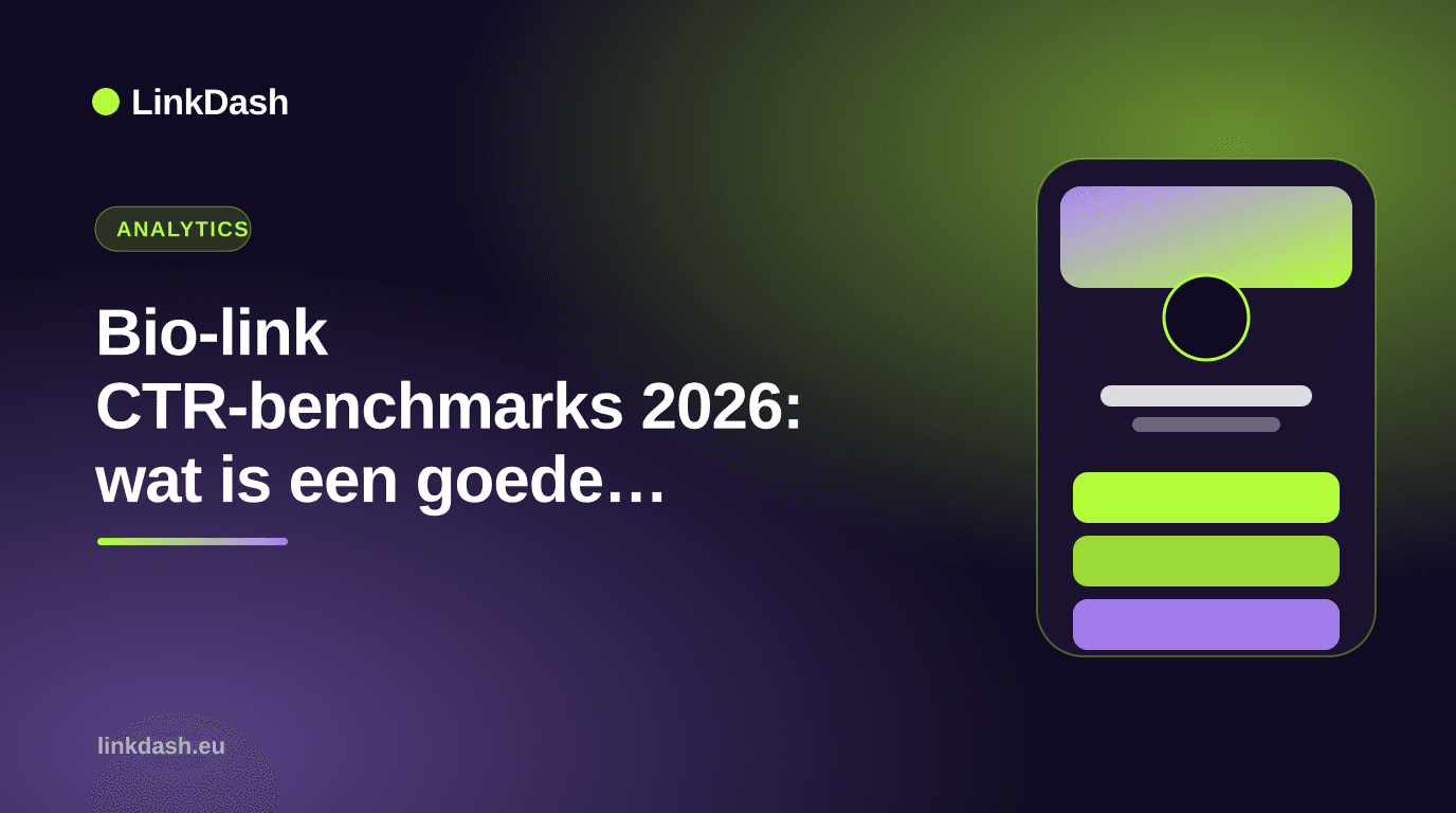 Bio-link CTR-benchmarks 2026: wat is een goede click-through-rate per niche? Bio-link CTR-benchmarks 2026: wat is een goede click-through-rate per niche? — Gids | LinkDash