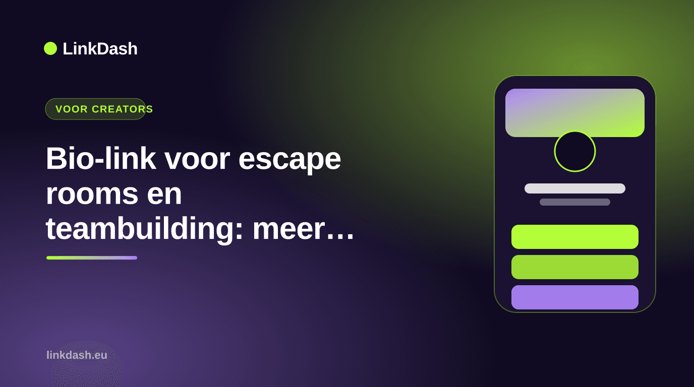 Bio-link voor escape rooms en teambuilding: meer boekingen via Instagram Bio-link voor escape rooms en teambuilding: meer boekingen via Instagram — Gids | LinkDash