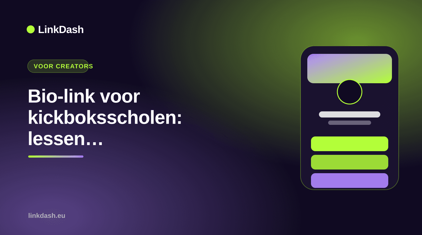 Bio-link voor kickboksscholen: lessen, proeftrainingen en abonnementen verkopen Bio-link voor kickboksscholen: lessen, proeftrainingen en abonnementen verkopen — Gids | LinkDash