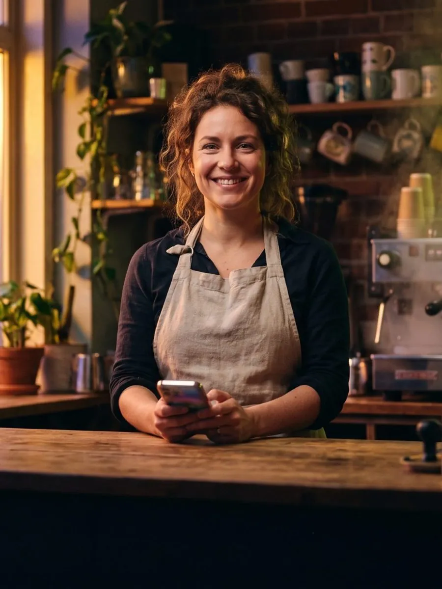 Barista achter de toonbank